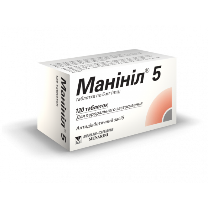 Tablet maninil on 5 mg, 120 pieces.