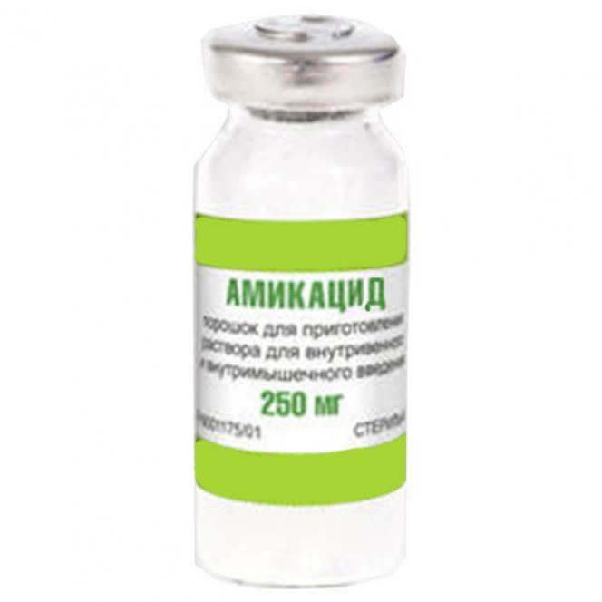 Amikatsid solution for injections, 250 mg/ml, on 4 ml in bottles, 10 pieces.