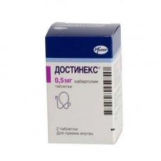 Dostinex tablets on 0.5 mg, 2 pieces.