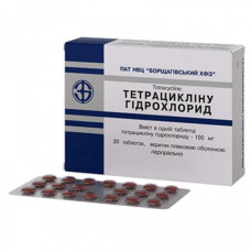 Tetracycline a tablet hydrochloride on 100 mg, 20 pieces.