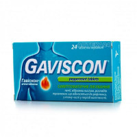 Gaviskon chewable mint tablets, 24 pieces.