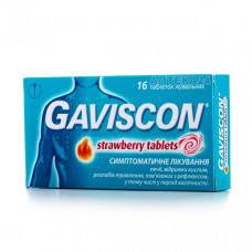 Gaviskon chewable tablets with strawberry taste, 16 pieces.