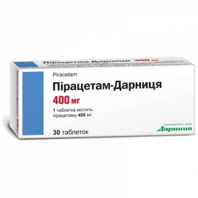 Piratsetam-Darnitsa tablets on 400 mg, 30 pieces.