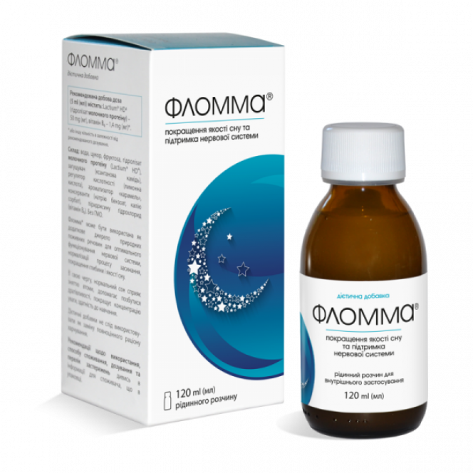 Flomma dietary additive for improvement of sleep quality and maintenance of nervous system, 120 ml