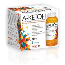 A-ketone solution for oral administration at an acetonomic syndrome, 30 ml in bottles, 6 pieces.