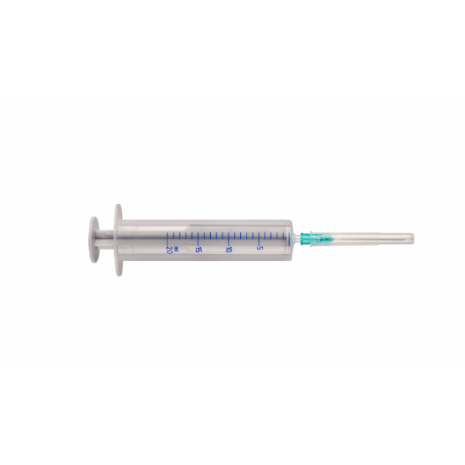 The syringe disposable two-component with a needle 20G, 20 ml