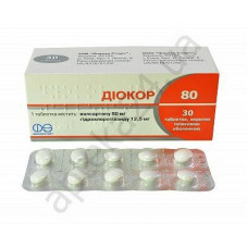 Diokor of the 80th tablet in arterial hypertension on 80 mg, 30 pieces.