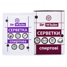 Dr.WHITE салфетки спиртовые 10х10 см, 30 шт.