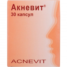 Aknevit capsules for improvement of a condition of hair and skin, 30 pieces.