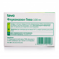 Flukonazol-Teva of the capsule on 100 mg, 10 pieces.