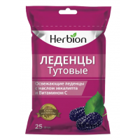 Herbion lollipops with taste of a mulberry, 25 pieces.