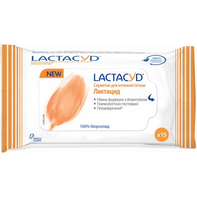 Napkin Lactacyd for intimate hygiene No. 15