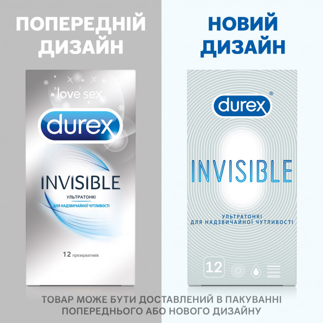 Презервативы Durex (Дюрекс) Invisible ультратонкие, 12 шт.