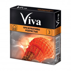 Condoms latex Viva ridge, 3 pieces.