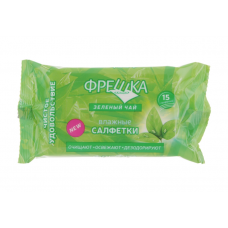 Wet towel wipes & quot; Фрешка" green tea, 15 pieces.