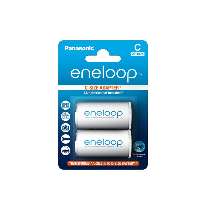 The adapter the PANASONIC Eneloop adapter from the AA type on C 2 pieces.