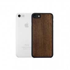 Ozaki O cover! coat 0.3 Jelly+Wood for iPhone SE 2020/8/7 2in1 Ultra slim & Light weight Ebony and Clear