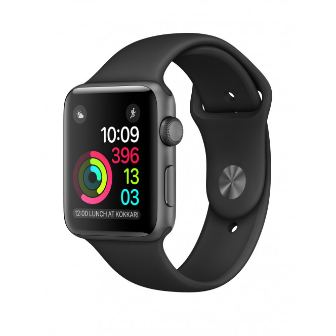 Space Grey Aluminium Case with Black Sport Band Apple Watch Series 1 38mm smartwatch (MP022FS/A)