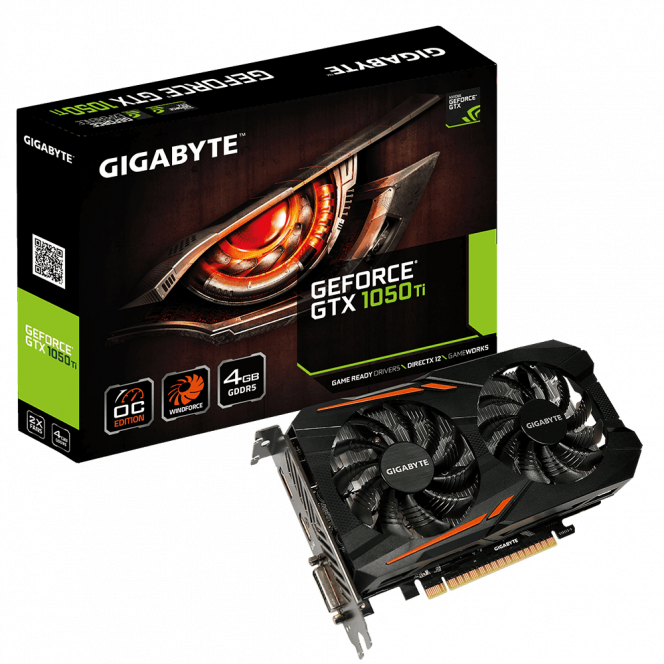 Video card GIGABYTE GeForce GTX 1050 Ti 4GB DDR5 OC (GV-N105TOC-4GD)