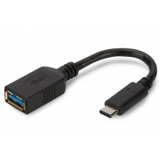 Адаптер Assmann USB-A to Type-C 0.15m Black