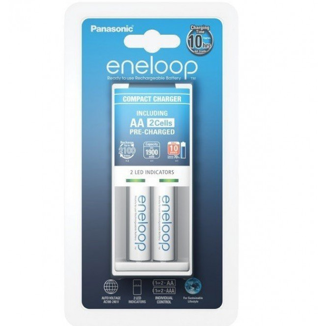 Charger Panasonic Compact Charger + Eneloop 2AA 1900 mAh