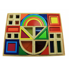 The designer wooden goki Iridescent construction blocks with windows (58620)