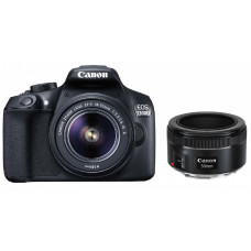 CANON EOS camera 1300D + 18-55 DCIII + 50mm 1.8 (1160C083)