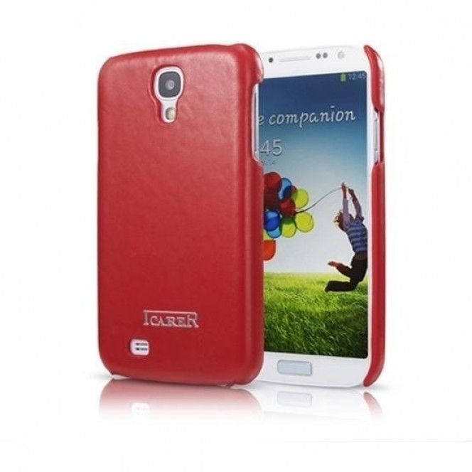 i-Carer cover for Galaxy S4 i9500 oil wax back cover red