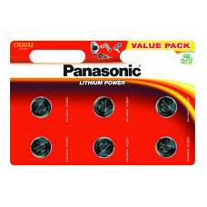 Батарейка Panasonic CR 2032 BLI 6 LITHIUM (CR-2032EL/6B)