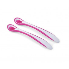 A set of spoons with a heat indicator of Nuvita Easy Eating of 6 m + 2 pieces. Pink (NV8485Pink)