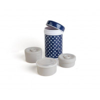 Thermos metal for food of Nuvita of 1200 ml. 3 containers, Blue with a pattern (NV1477)