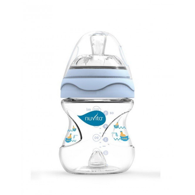 Small bottle for feeding of Nuvita Mimic of 150 ml. 0 m + Antikolikovaya, blue (NV6010Blue)