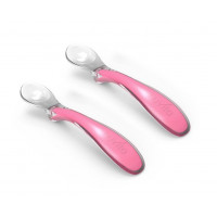 A set of silicone spoons for feeding of Nuvita Easy Eating of 6 m + 2 pieces. Pink (NV8480Pink)