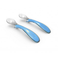 A set of silicone spoons for feeding of Nuvita Easy Eating of 6 m + 2 pieces. Blue (NV8480Blue)