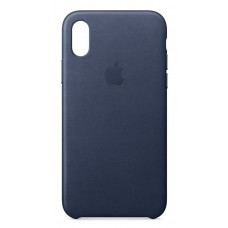 Чехол Apple Leather Case для iPhone X Midnight Blue (MQTC2ZM/A)