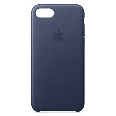 Чехол Apple Leather Case для iPhone 8/7/SE 2020 Midnight Blue (MQH82ZM/A)