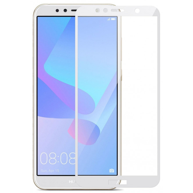 MakeFuture glass for Huawei Y6 Prime 2018 White Full Cover Full Glue