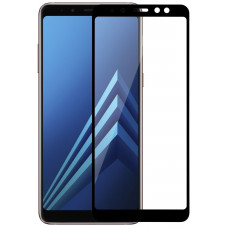 MakeFuture glass for Galaxy A8 + 2018 Black Full Cover Full Glue