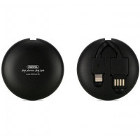 For the MicroUSB and Lightning 1m black Remax Roller type Retractable 2in1 cable