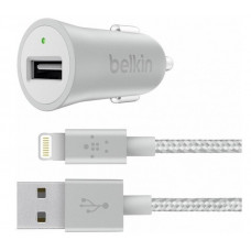 Belkin Metallic USB 2.4A + Lightning Cable Silver car charger