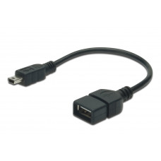 Адаптер Digitus USB-A to miniUSB 0.2m Black