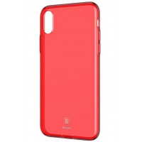 Cover of Baseus for iPhone X/Xs Simple Series Pluggy Transparent Red