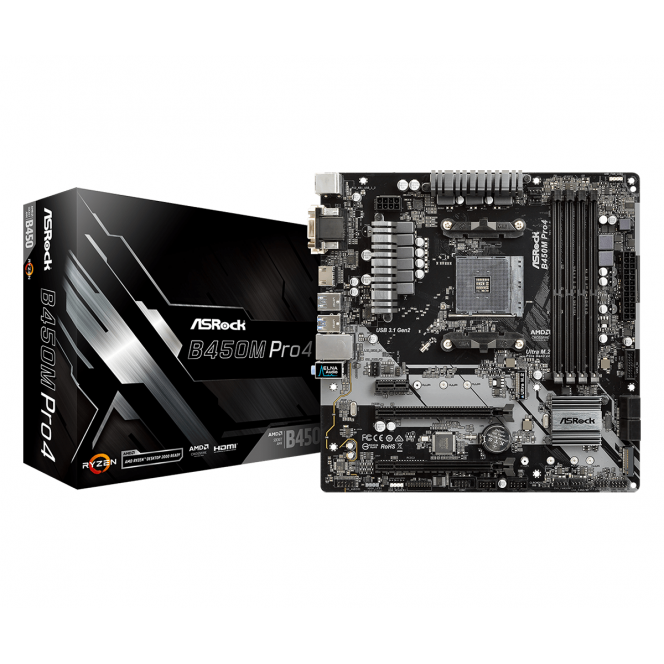 Материнcкая плата ASRock B450M PRO4