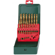 Set of metal drills Metabo HSS TIN of 19 pieces.