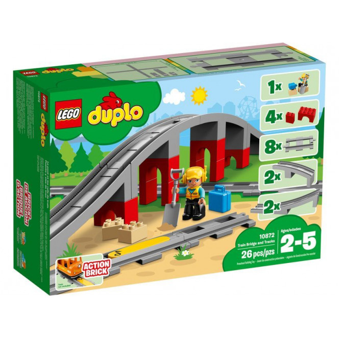 Designer LEGO DUPLO Zheleznodorozhny Bridge and rails (10872)