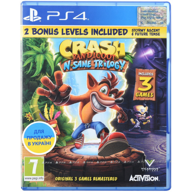 Игра Crash Bandicoot N'sane Trilogy (PS4, Английский язык)