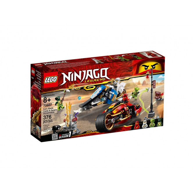 Конструктор LEGO Ninjago Мотоцикл с мечами Кая и снегомобили Зейна (70667)