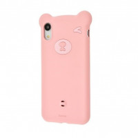 Чехол Baseus для iPhone XR Bear Silicone Pink