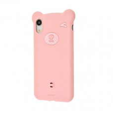 Cover of Baseus for iPhone XR Bear Silicone Pink