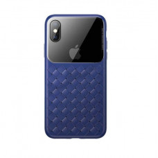 Cover of Baseus for iPhone XS Max Glass & Weaving Blue